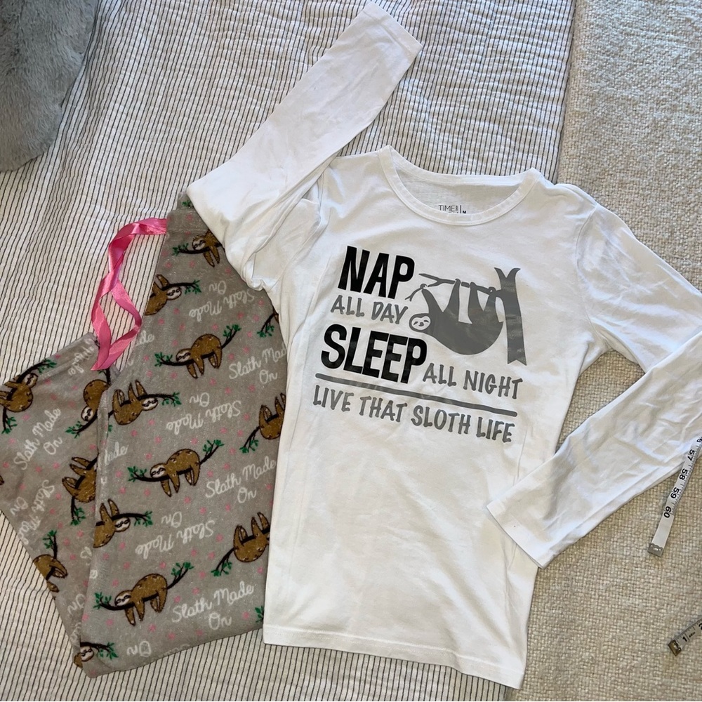 2 Piece Sloth Pajamas medium